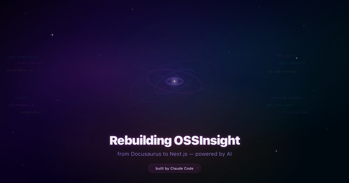 Rebuilding OSSInsight: From Docusaurus to Next.js, Powered by AI